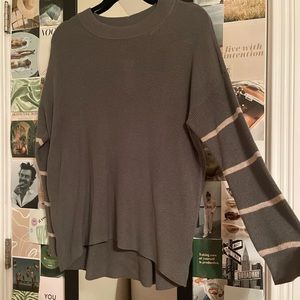 Women’s American Eagle Striped Sleeve Sweater
